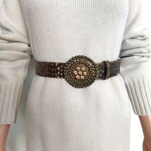 Leatherock Women's Leather Embossed Belt